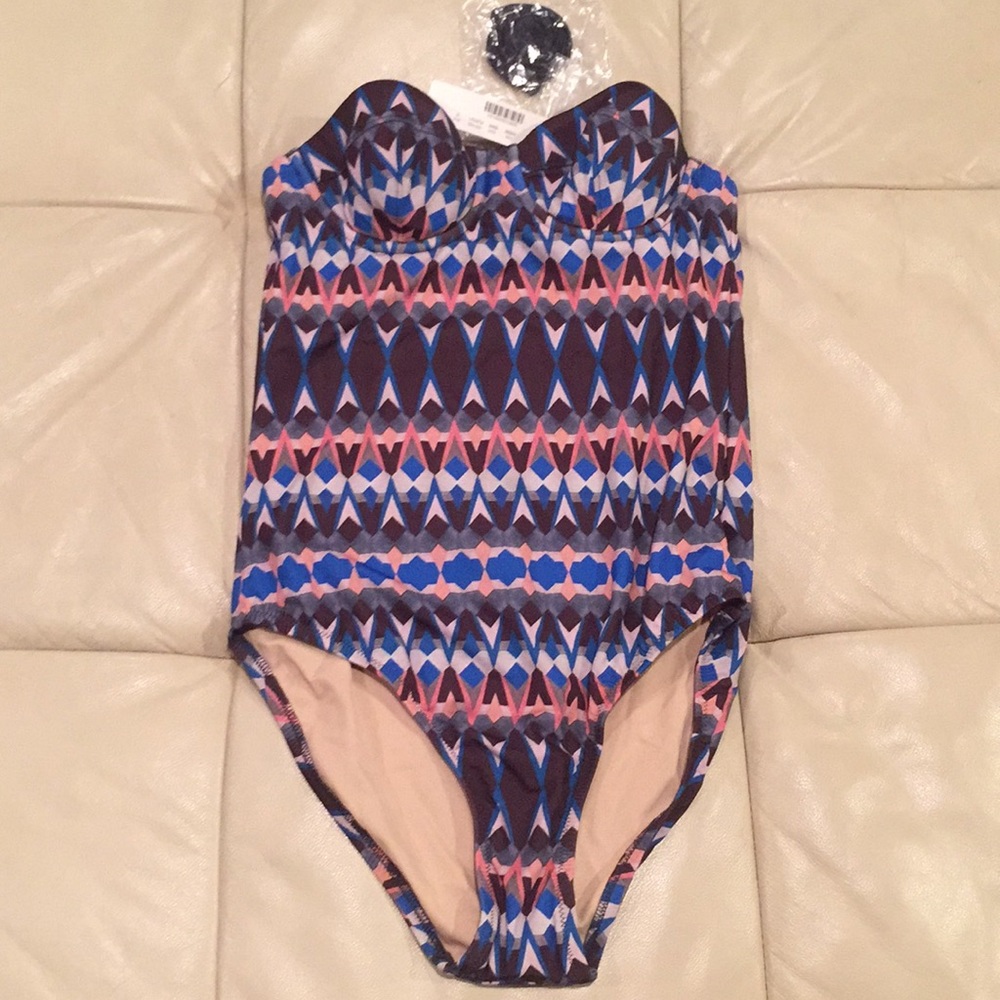 J. Crew One Piece Geometric Print Bathing Suit